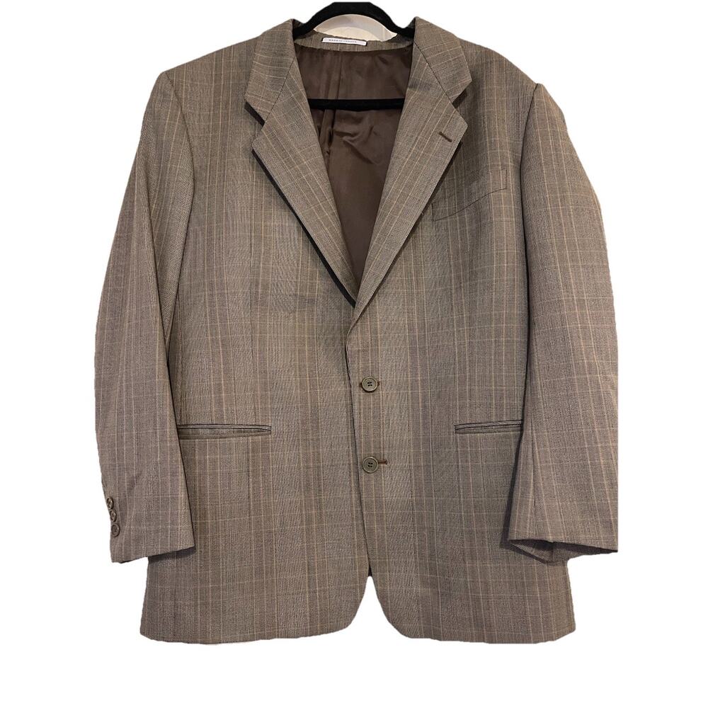 Yves Saint Laurent Brown Plaid Blazer